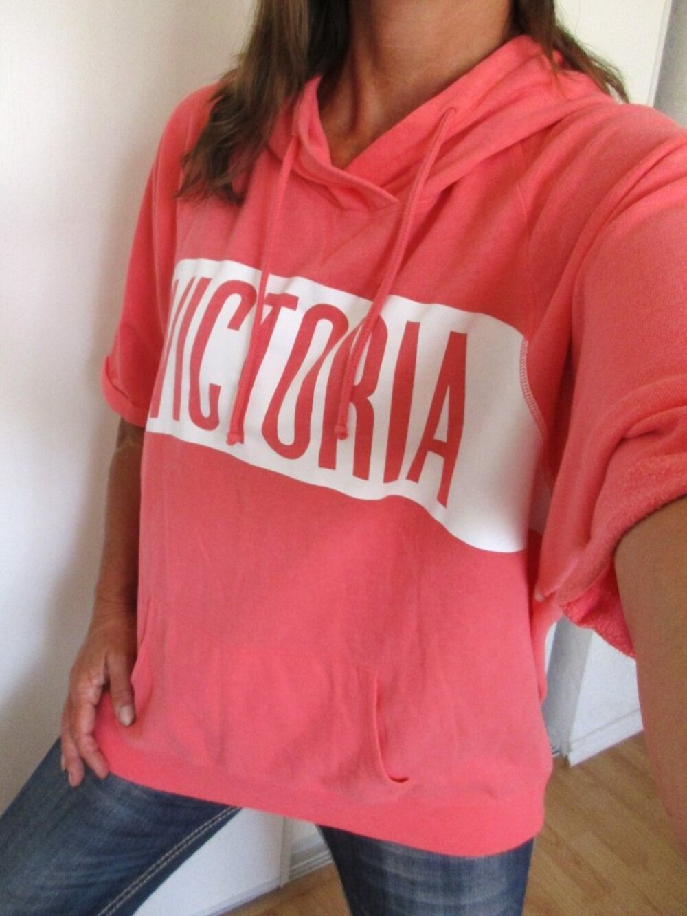 Victoria's Secret Hoodie Size Large Graphic Pullover Sweatshirt